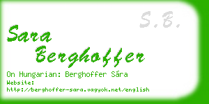 sara berghoffer business card