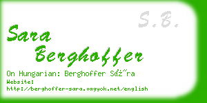 sara berghoffer business card